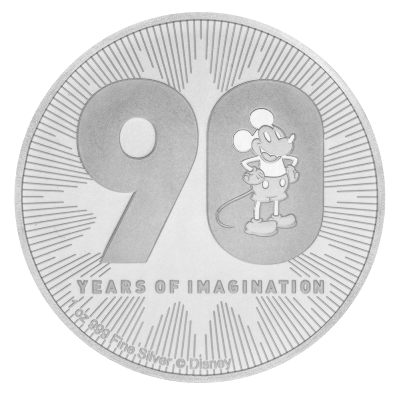 1 oz Disney Mickey Mouse Silver Coin (2018)(Front) 1 oz Disney Mickey Mouse Silver Coin (2018)(Front)