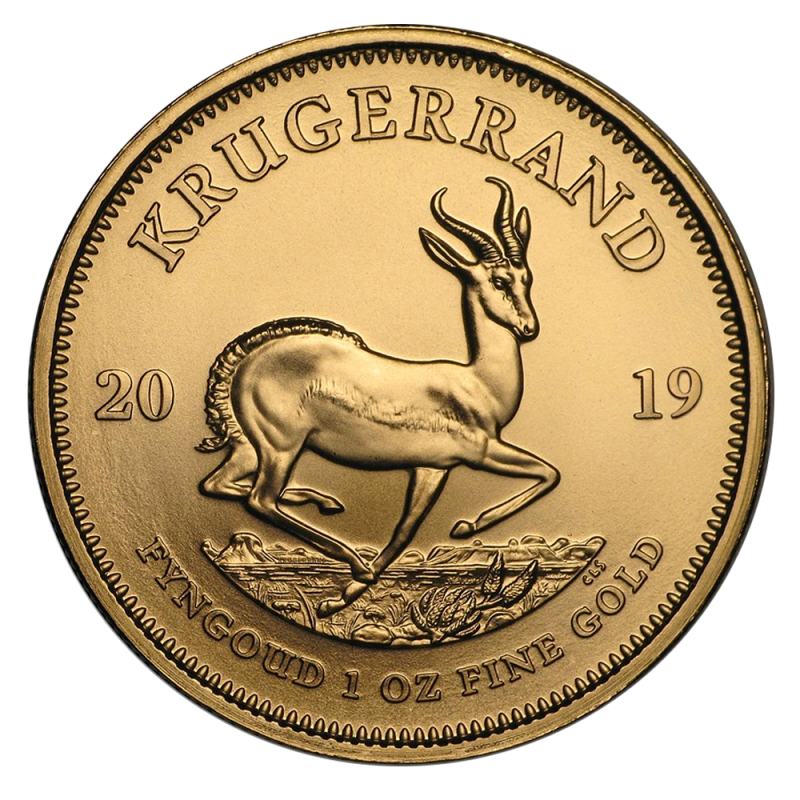 1 oz Krugerrand Gold Coin (2019)(Front) 1 oz Krugerrand Gold Coin (2019)(Front)
