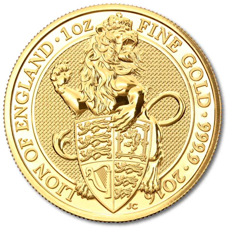 1 oz Queen's Beasts Lion | Gold | 2016(Front) 1 oz Queen's Beasts Lion | Gold | 2016(Front)