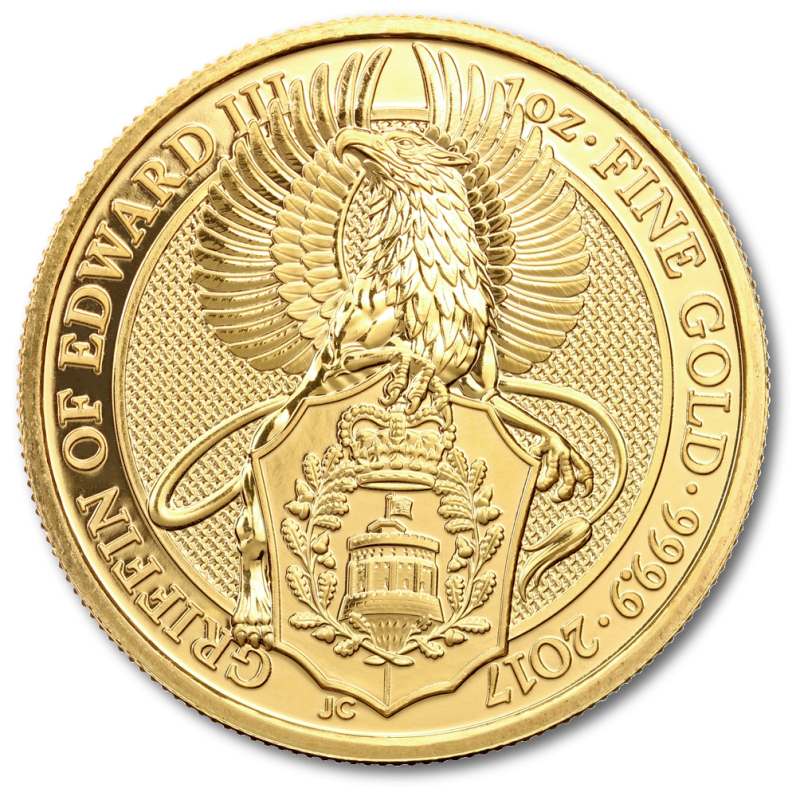 1 oz Queen's Beasts Griffin | Gold | 2017(Front) 1 oz Queen's Beasts Griffin | Gold | 2017(Front)