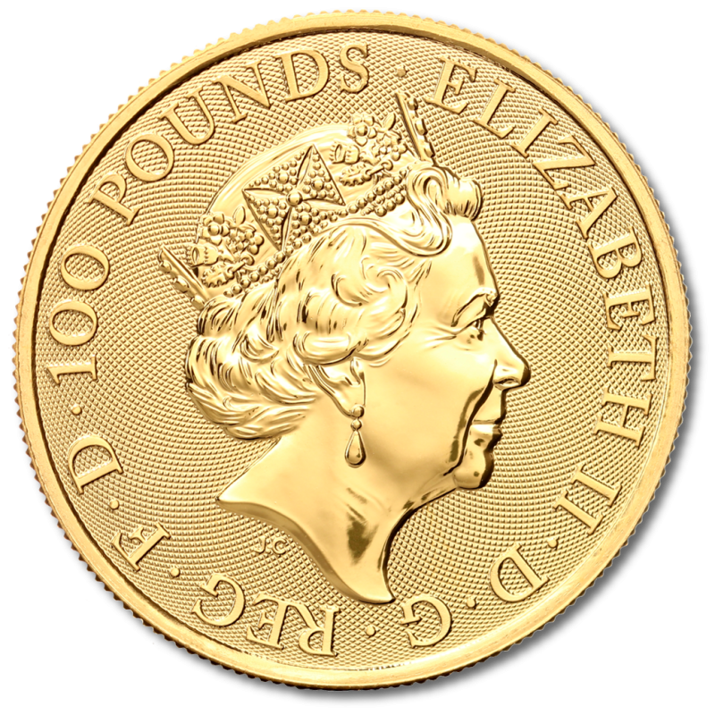 1 oz Queen's Beasts Unicorn | Gold | 2018(Back) 1 oz Queen's Beasts Unicorn | Gold | 2018(Back)