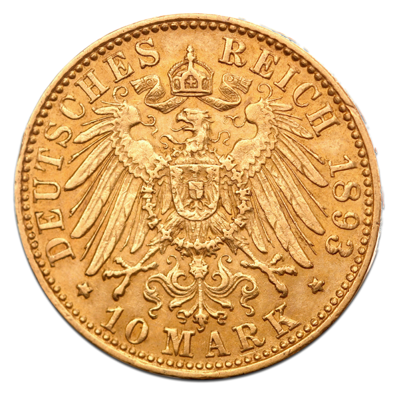 10 Mark | Free Hanseatic City of Hamburg | Gold | 1873-1913(Back) 10 Mark | Free Hanseatic City of Hamburg | Gold | 1873-1913(Back)