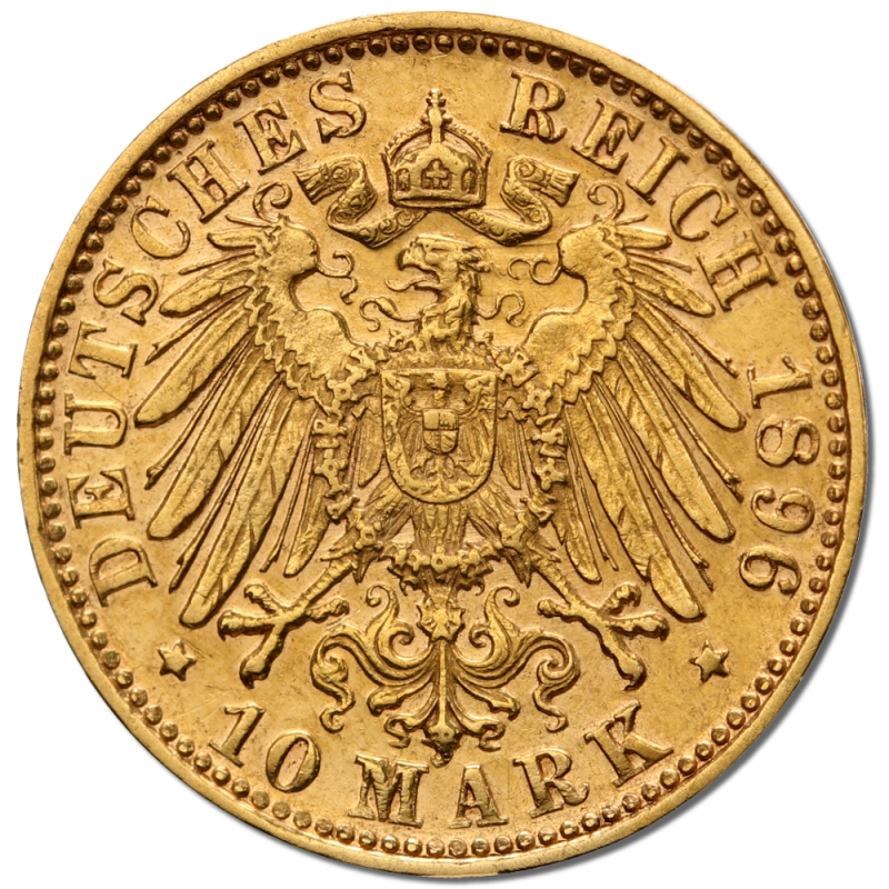 10 Mark, Otto, King of Bavaria, Gold(Back) 10 Mark, Otto, King of Bavaria, Gold(Back)