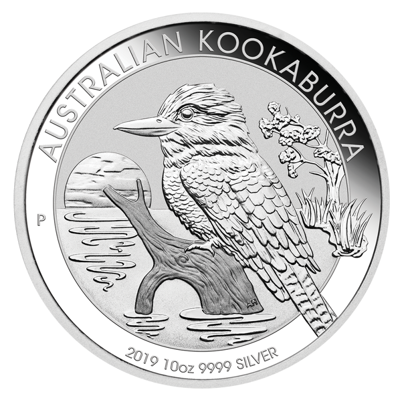 10 oz Kookaburra Silver Coin (2019)(Front) 10 oz Kookaburra Silver Coin (2019)(Front)