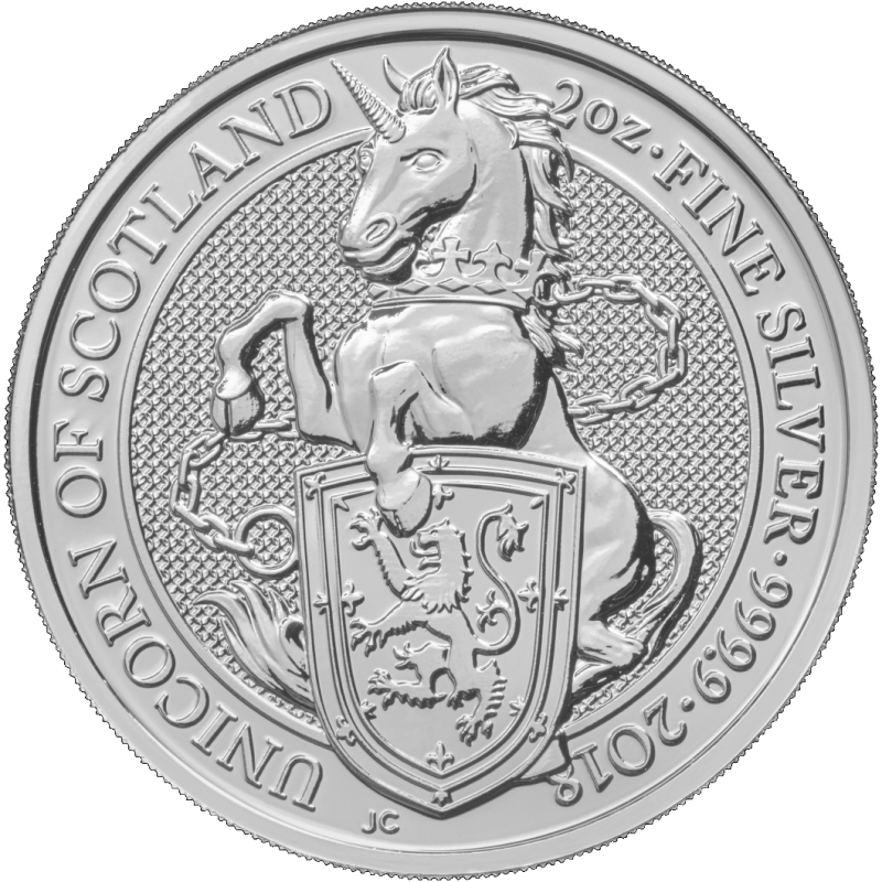 2 oz Queen's Beasts Unicorn | Silver | 2018(Front) 2 oz Queen's Beasts Unicorn | Silver | 2018(Front)
