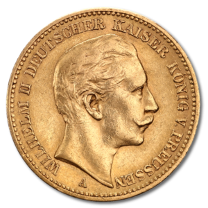 20 Mark Kaiser Wilhelm II., Prussia, Gold(Front)