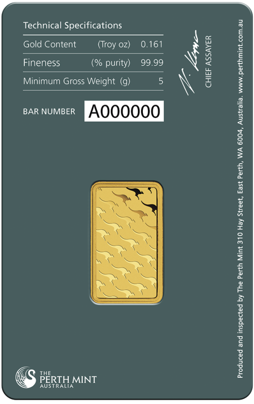 5g Gold Bullion | Perth Mint Gold Bar with Certificate(Back) 5g Gold Bullion | Perth Mint Gold Bar with Certificate(Back)