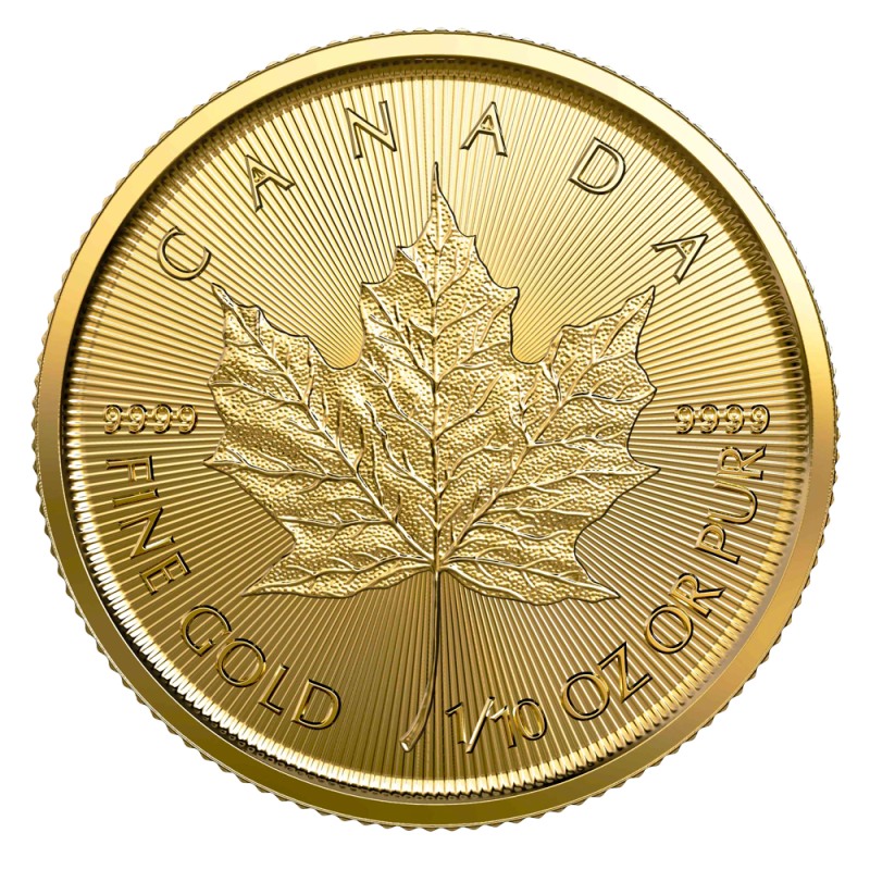 1/10 oz Maple Leaf 2020 Gold Coin(Front) 1/10 oz Maple Leaf 2020 Gold Coin(Front)
