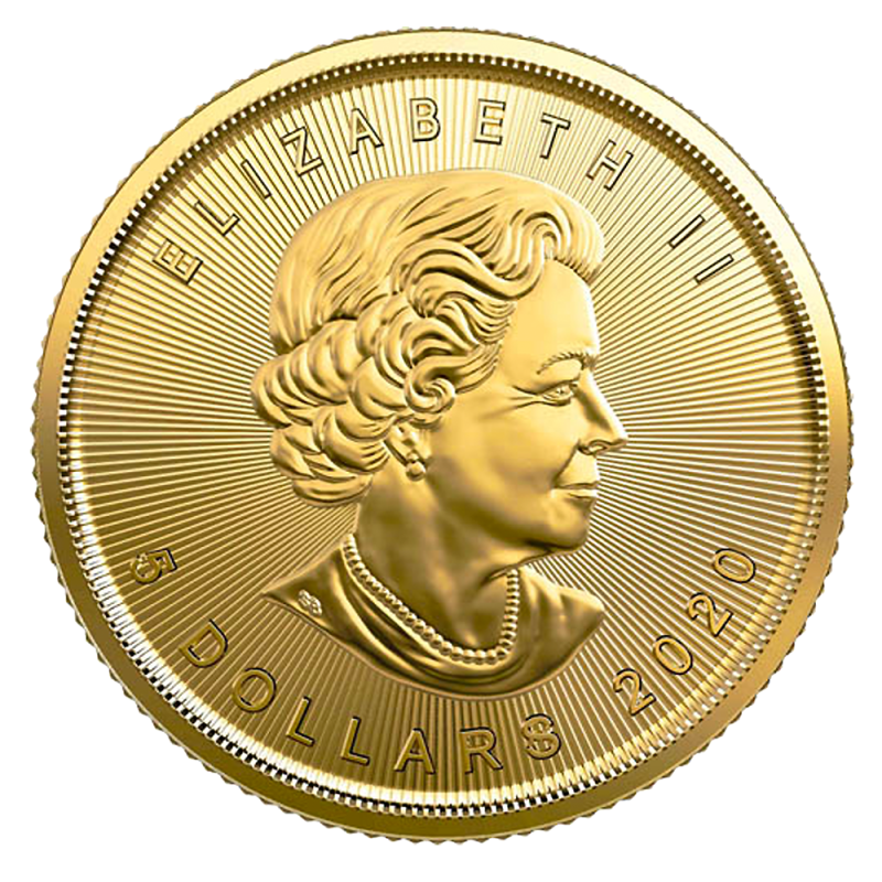 1/10 oz Maple Leaf 2020 Gold Coin(Back) 1/10 oz Maple Leaf 2020 Gold Coin(Back)