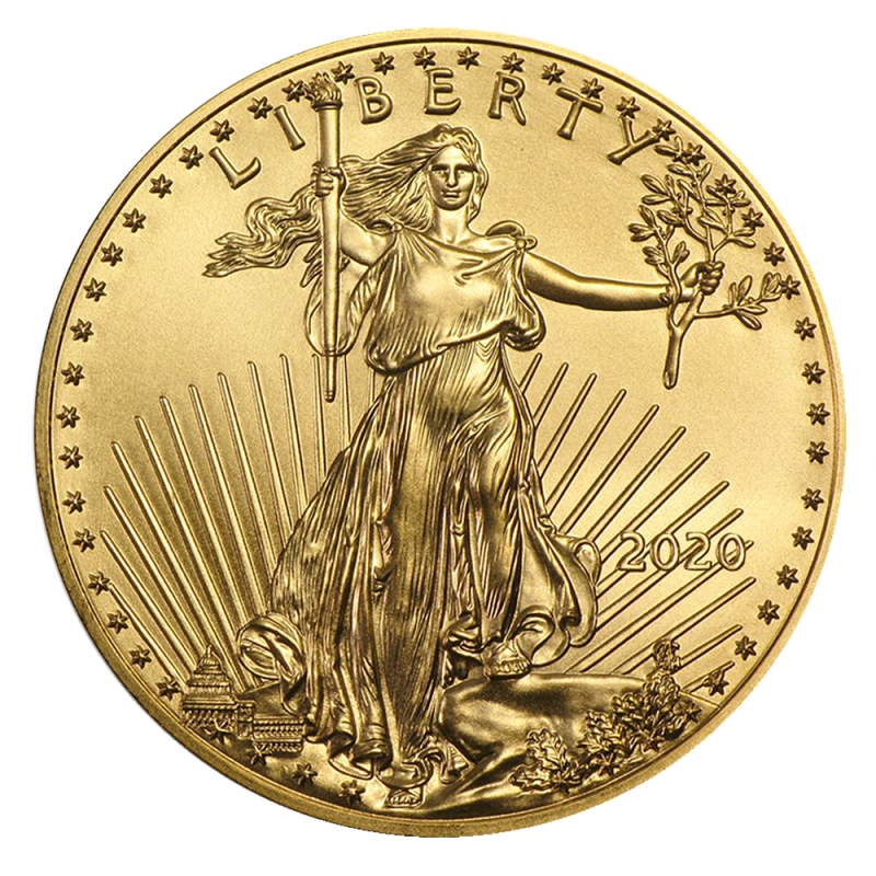 1/2 oz American Eagle Gold Coin 2020(Front) 1/2 oz American Eagle Gold Coin 2020(Front)