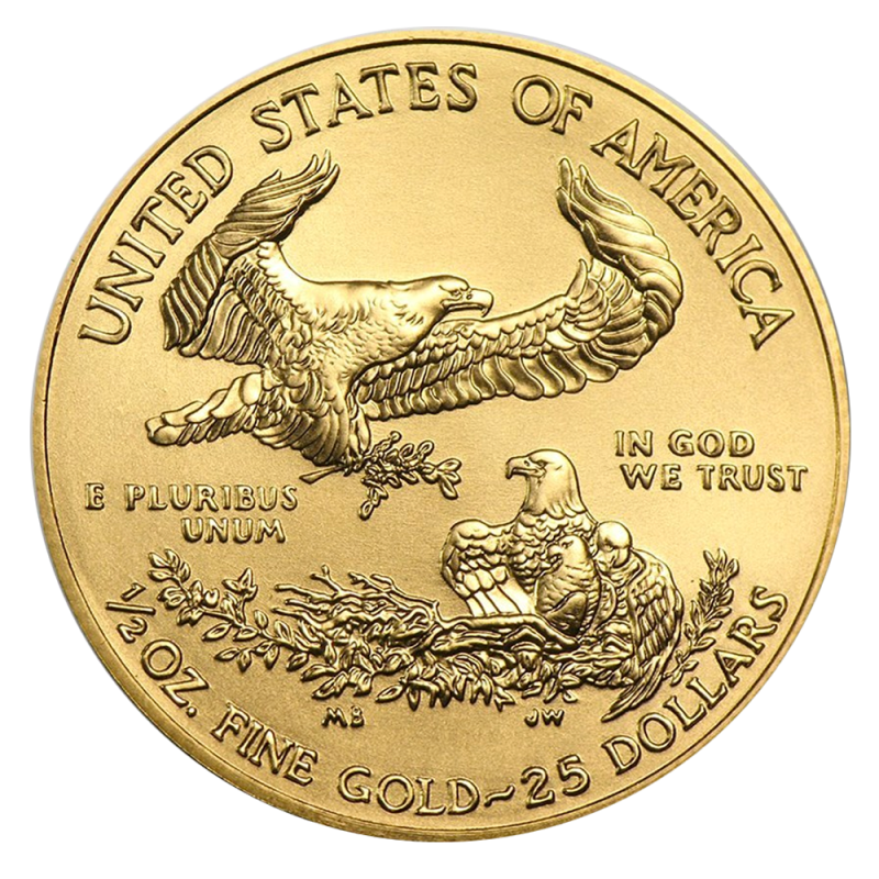 1/2 oz American Eagle Gold Coin 2020(Back) 1/2 oz American Eagle Gold Coin 2020(Back)