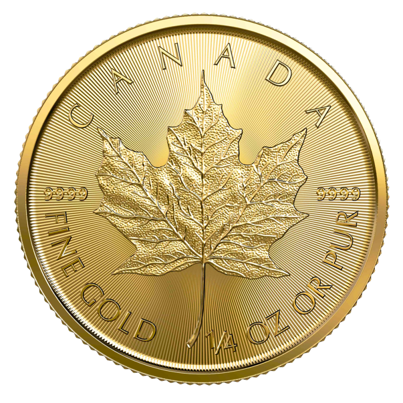 1/4 oz Maple Leaf 2020 Gold Coin(Front) 1/4 oz Maple Leaf 2020 Gold Coin(Front)