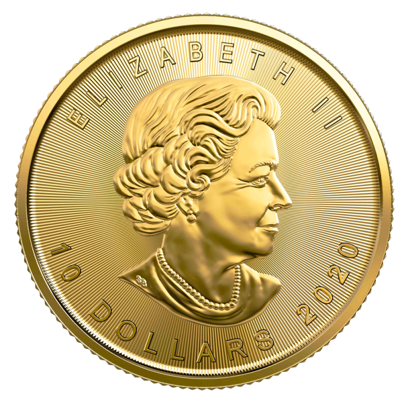 1/4 oz Maple Leaf 2020 Gold Coin(Back) 1/4 oz Maple Leaf 2020 Gold Coin(Back)