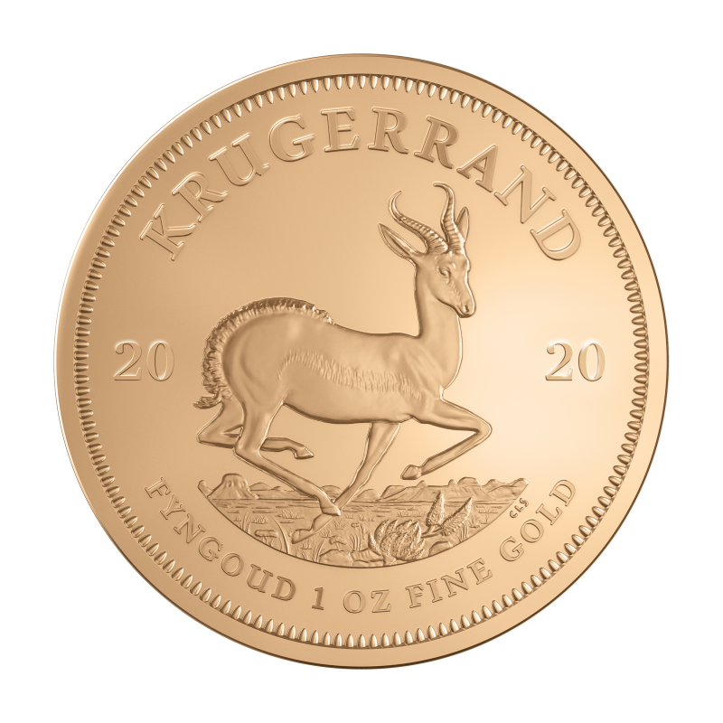 1 oz Krugerrand 2020 Gold Coin(Front) 1 oz Krugerrand 2020 Gold Coin(Front)
