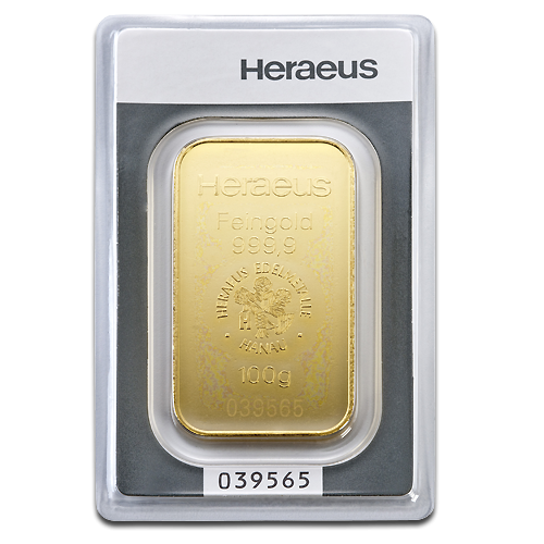 100g Argor Heraeus Gold Bar | minted(Front) 100g Argor Heraeus Gold Bar | minted(Front)