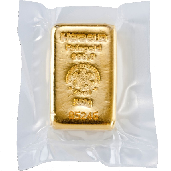 250g Argor Heraeus Gold Bar(Back) 250g Argor Heraeus Gold Bar(Back)