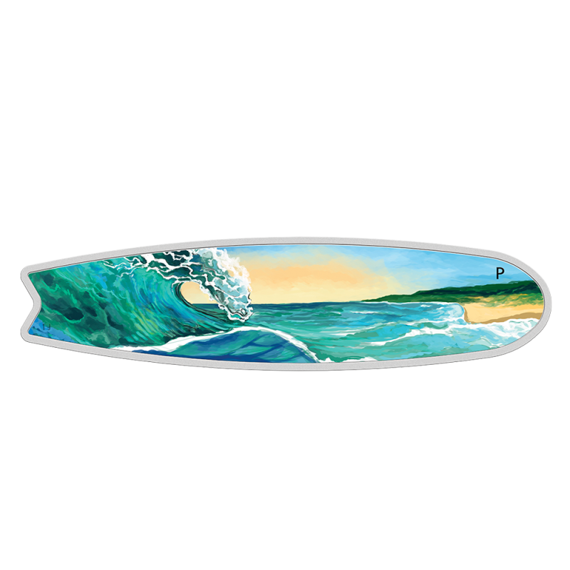 2 oz Coloured Surfboard Silver Coin (2020)(Front) 2 oz Coloured Surfboard Silver Coin (2020)(Front)