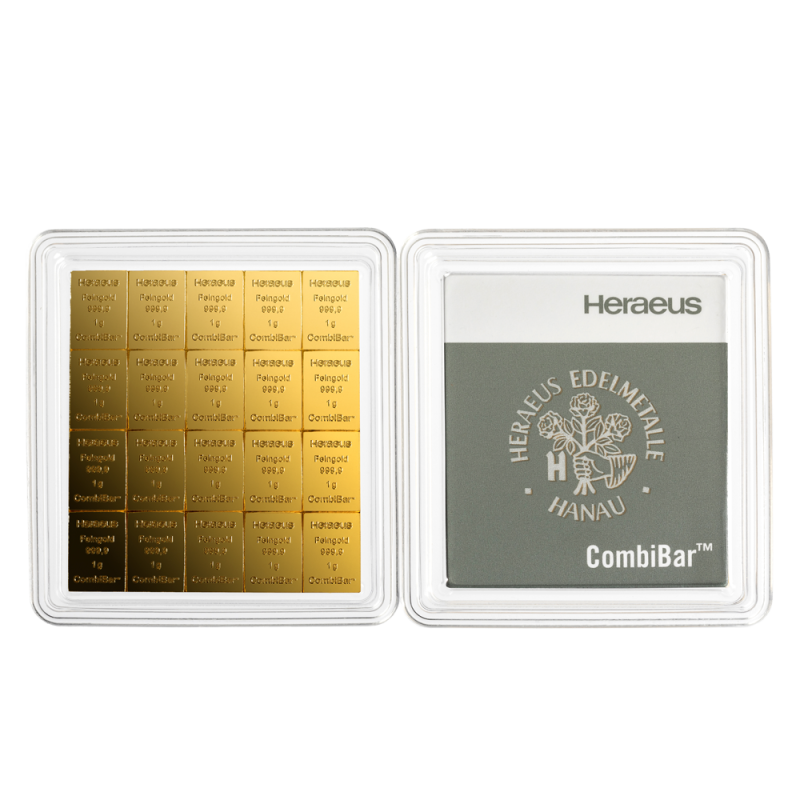 20 x 1g CombiBar® | Gold | Heraeus(Front) 20 x 1g CombiBar® | Gold | Heraeus(Front)