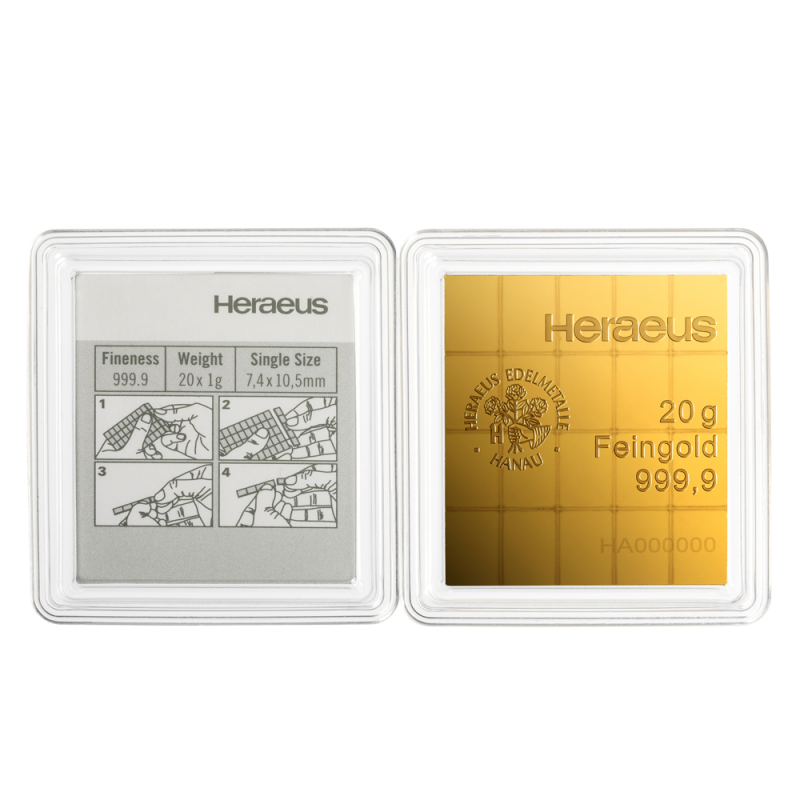 20 x 1g CombiBar® | Gold | Heraeus(Back) 20 x 1g CombiBar® | Gold | Heraeus(Back)