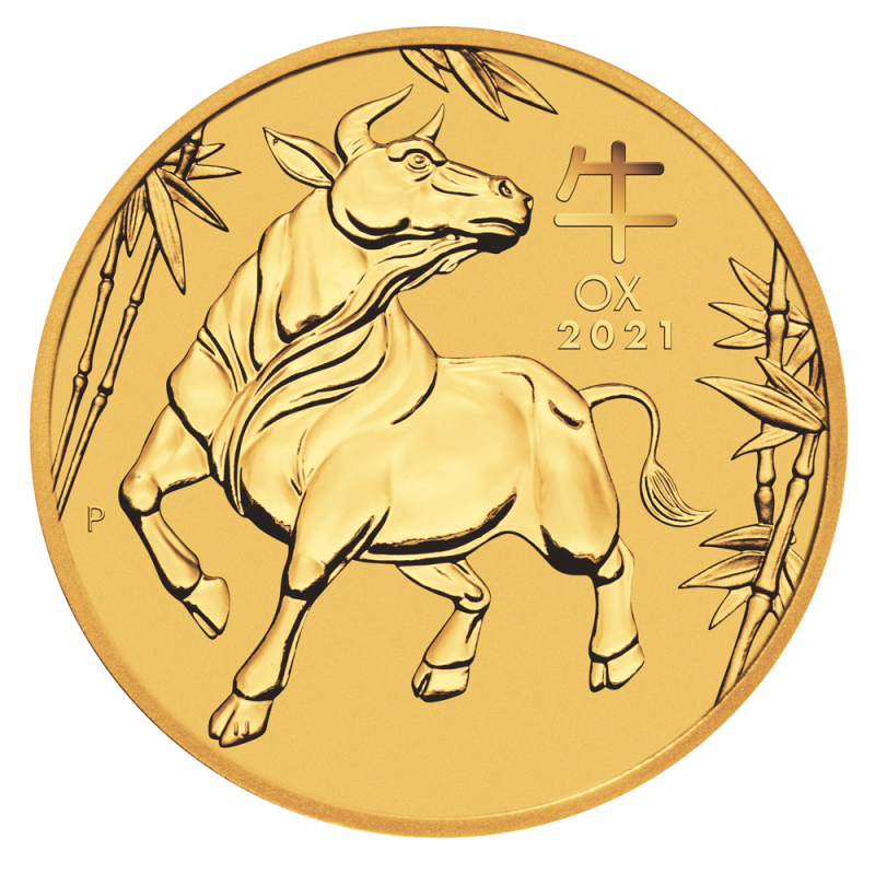 1 oz Lunar III Ox Gold Coin (2021)(Front) 1 oz Lunar III Ox Gold Coin (2021)(Front)