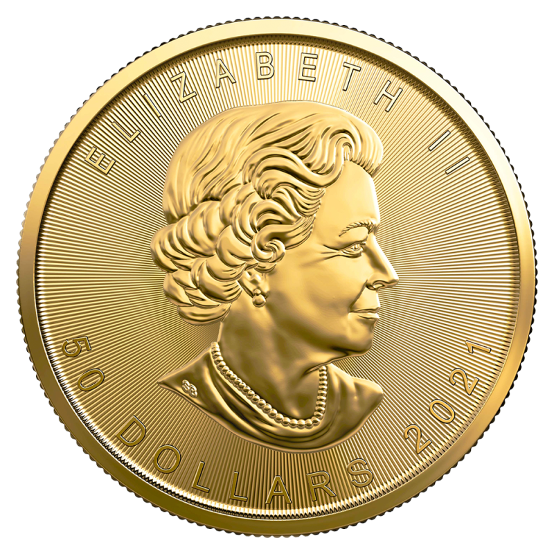 1 oz Maple Leaf Gold Coin (2021)(Back) 1 oz Maple Leaf Gold Coin (2021)(Back)