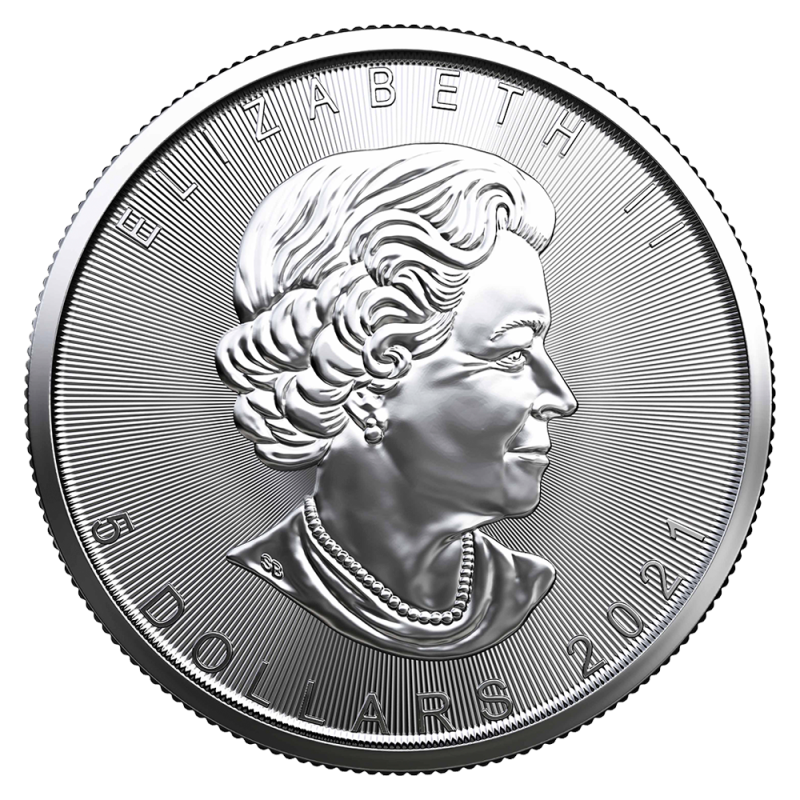 1 oz Silver Maple Leaf Coin (2021)(Back) 1 oz Silver Maple Leaf Coin (2021)(Back)