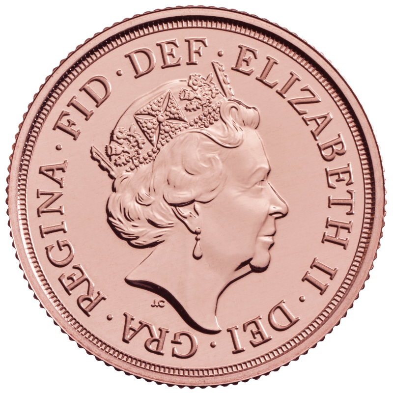 Sovereign Elizabeth II Gold Coin (2021)(Back) Sovereign Elizabeth II Gold Coin (2021)(Back)