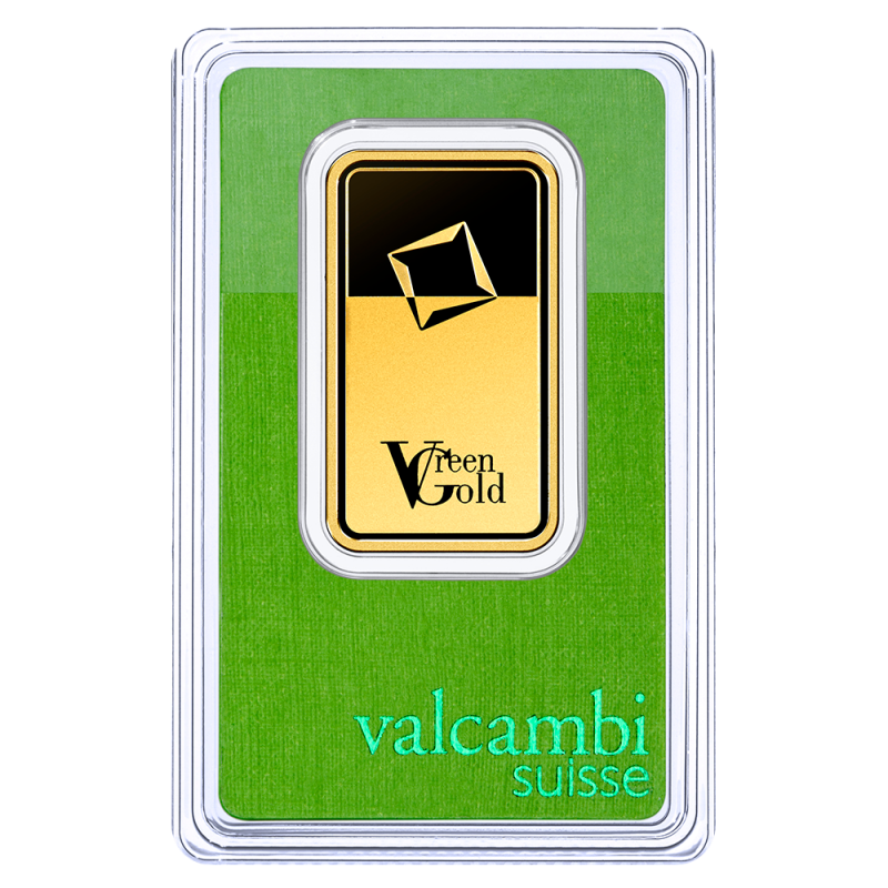 1 oz Gold Bar | Valcambi | Green Gold(Front) 1 oz Gold Bar | Valcambi | Green Gold(Front)