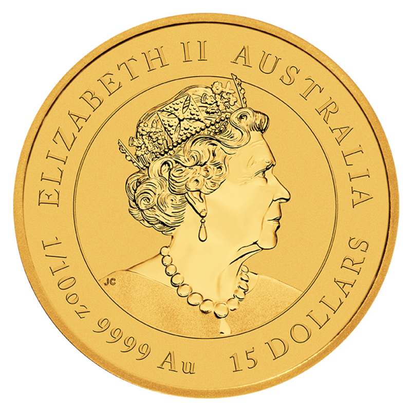 1/10 oz Lunar III Tiger Gold Coin | 2022(Back) 1/10 oz Lunar III Tiger Gold Coin | 2022(Back)