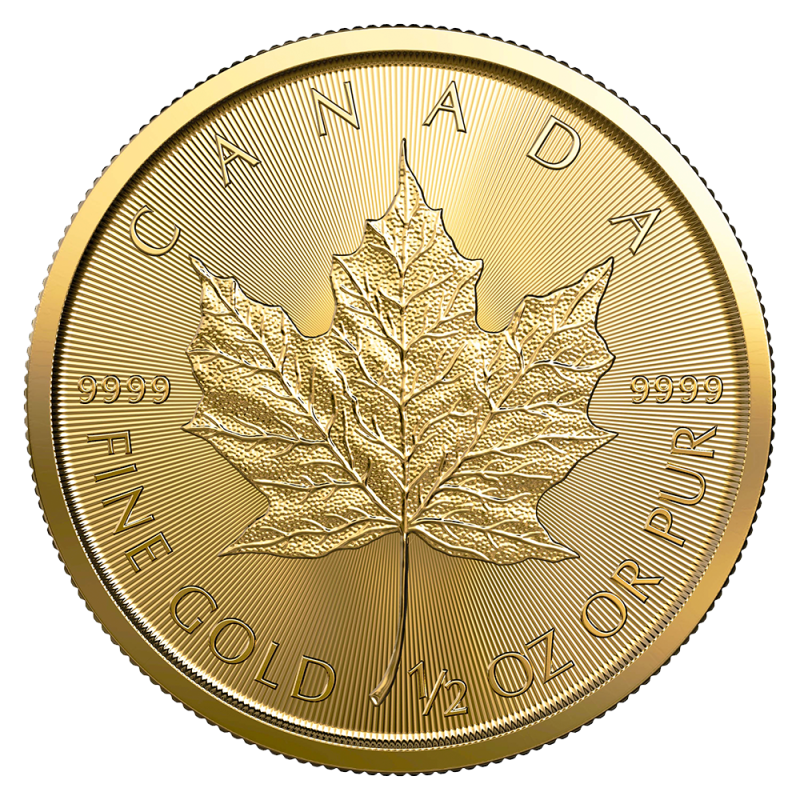 1/2 oz Maple Leaf Gold Coin (2021)(Front) 1/2 oz Maple Leaf Gold Coin (2021)(Front)