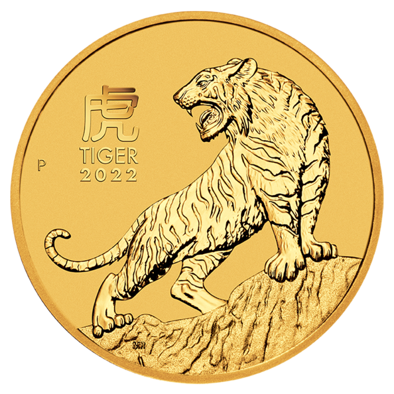 1/4 oz Lunar III Tiger Gold Coin | 2022(Front) 1/4 oz Lunar III Tiger Gold Coin | 2022(Front)
