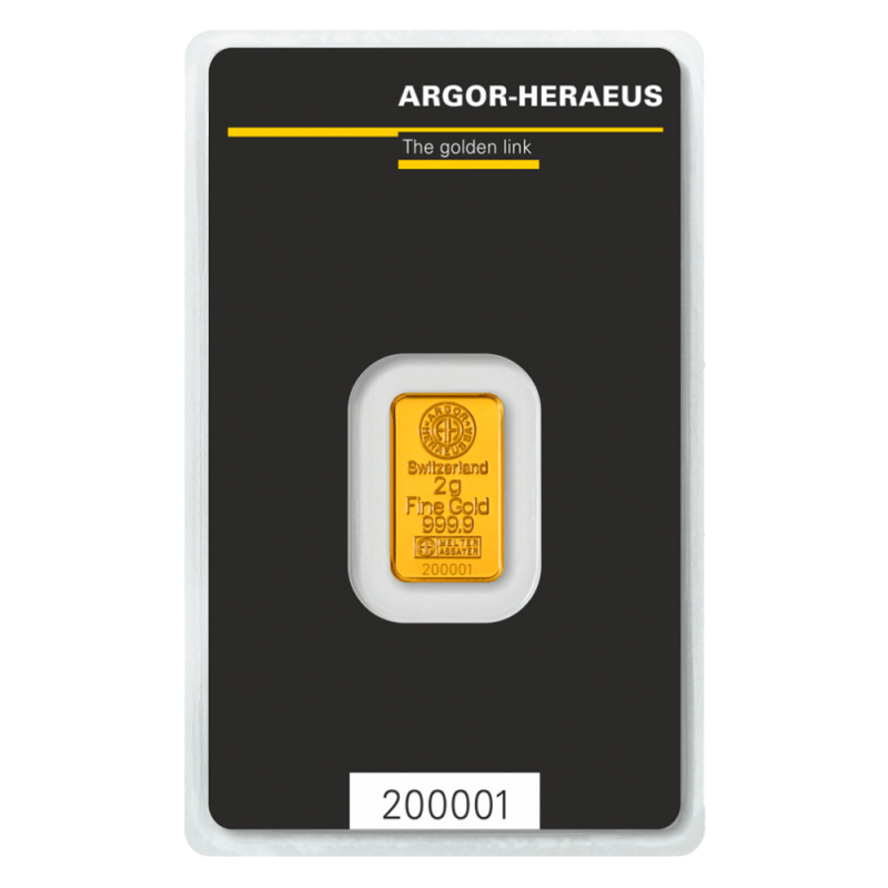 2g Gold Bar | Argor Heraeus(Front) 2g Gold Bar | Argor Heraeus(Front)