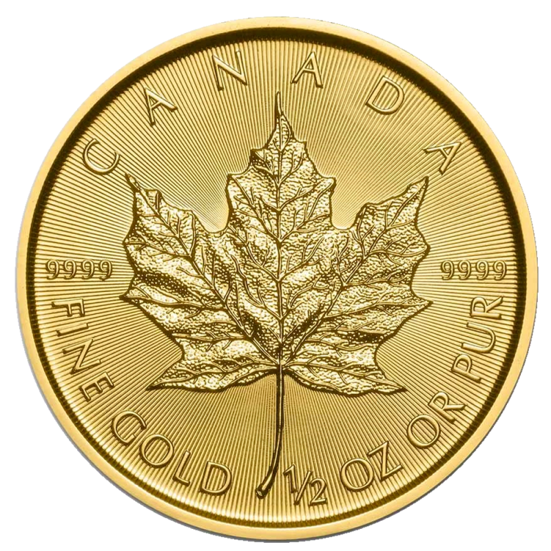 1/2 oz Maple Leaf Gold Coin | 2022(Front) 1/2 oz Maple Leaf Gold Coin | 2022(Front)