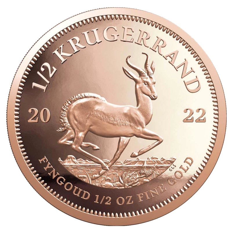 1/2 oz Krugerrand Gold Coin | 2022(Front) 1/2 oz Krugerrand Gold Coin | 2022(Front)
