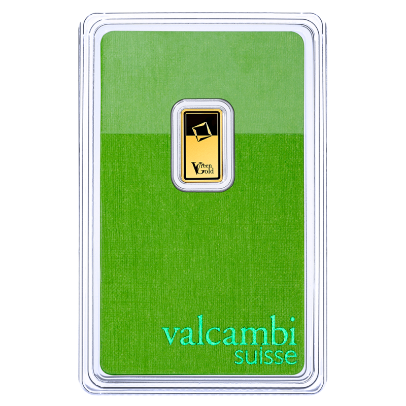 1g Gold Bar | Valcambi | Green Gold(Front) 1g Gold Bar | Valcambi | Green Gold(Front)
