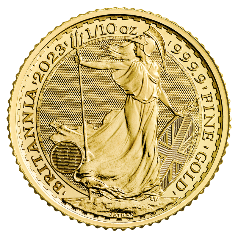 1/10 oz Britannia Gold Coin | 2023(Front) 1/10 oz Britannia Gold Coin | 2023(Front)