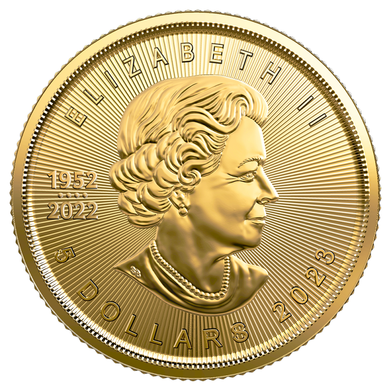 1/10 oz Maple Leaf Gold Coin | 2023(Back) 1/10 oz Maple Leaf Gold Coin | 2023(Back)