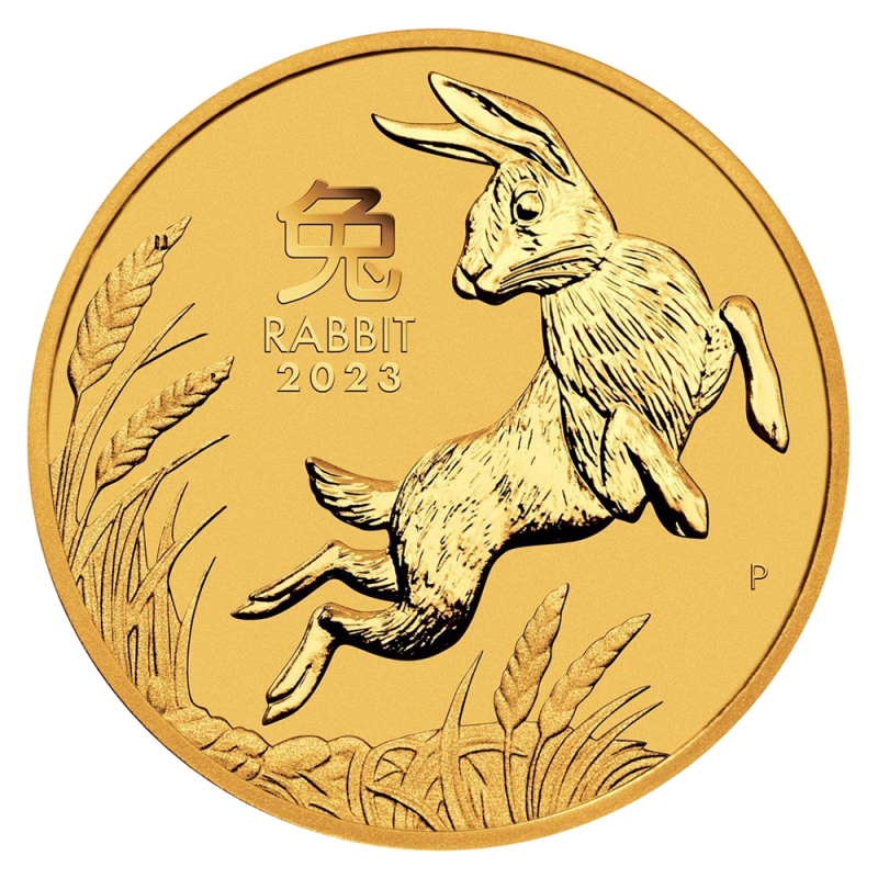 1/20 oz Lunar III Rabbit | Gold | 2023(Front) 1/20 oz Lunar III Rabbit | Gold | 2023(Front)