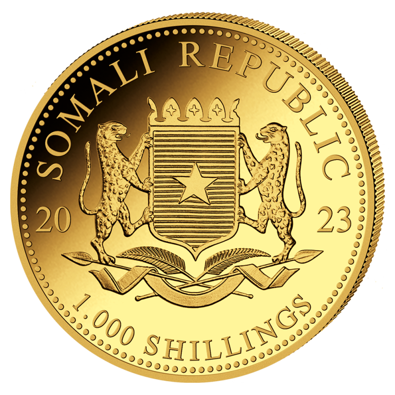 1 oz Somalia Elephant Gold Coin | 2023(Back) 1 oz Somalia Elephant Gold Coin | 2023(Back)
