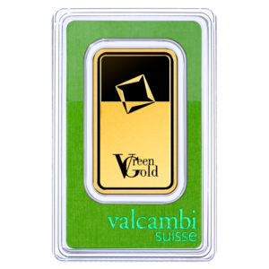 100g Gold Bar | Valcambi | Green Gold(Front)