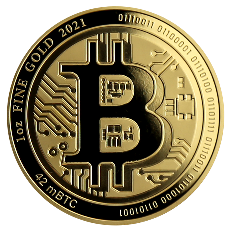 1 oz Gold Bitcoin (2021)(Front) 1 oz Gold Bitcoin (2021)(Front)