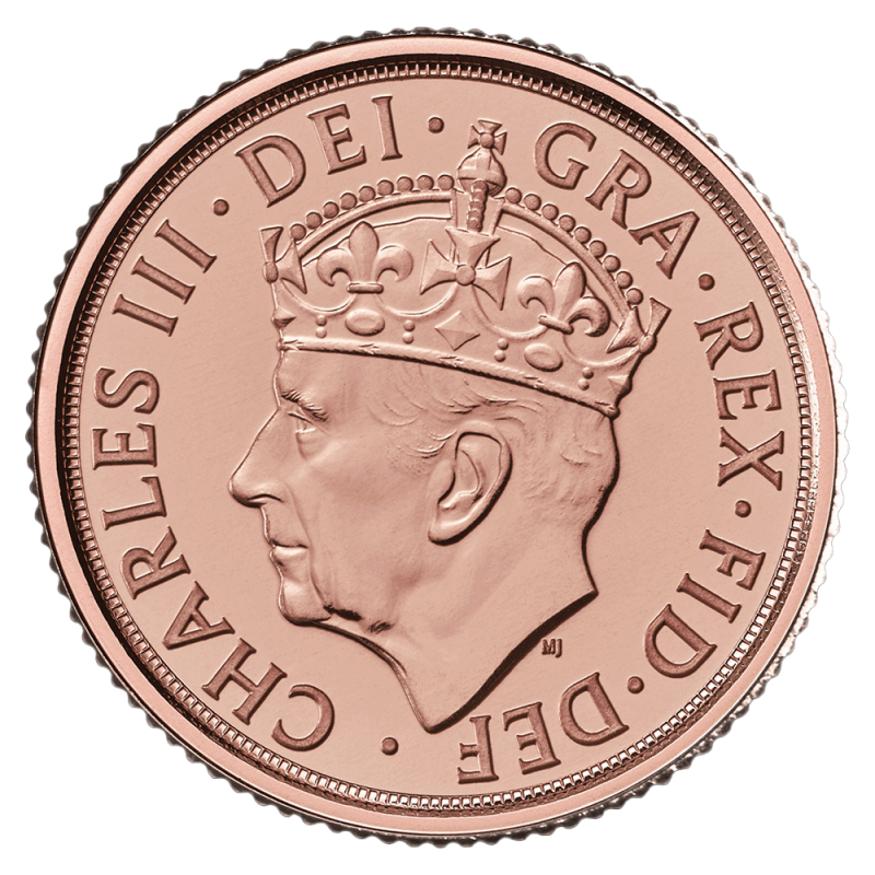 Quarter Sovereign Coronation Charles III Gold Coin | 2023(Front) Quarter Sovereign Coronation Charles III Gold Coin | 2023(Front)
