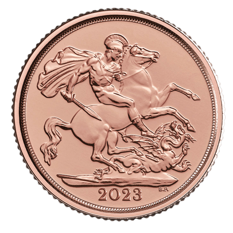 Quarter Sovereign Coronation Charles III Gold Coin | 2023(Back) Quarter Sovereign Coronation Charles III Gold Coin | 2023(Back)